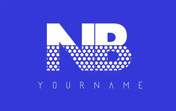 Diseño del logotipo de la letra punteada NB N B con fondo azul . — Vector de stock