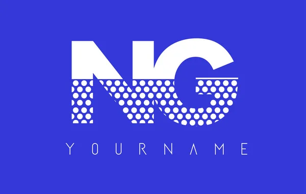 Diseño de Logo de letra punteada NG N G con fondo azul . — Vector de stock