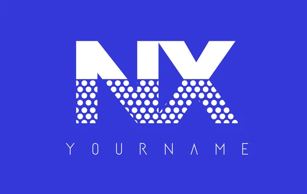 Nx N X 点缀蓝色背景字母标志设计. — 图库矢量图片