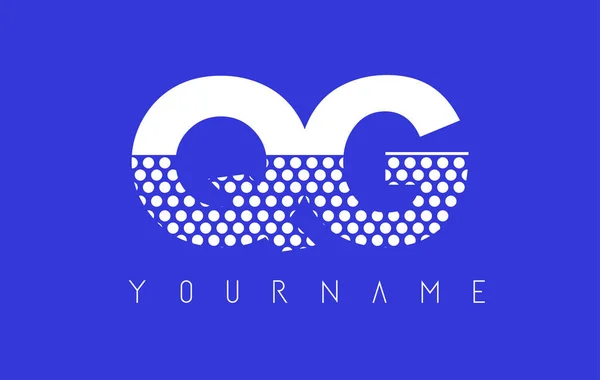 QG Q G pontilhado carta logotipo design com fundo azul . — Vetor de Stock