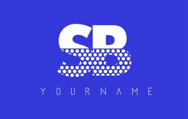 SB S B Diseño de Logo de letra punteada con fondo azul . — Vector de stock