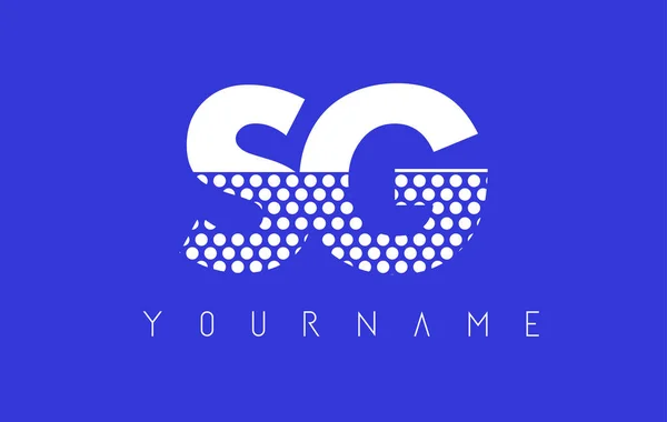 SG S G pontilhado Carta Logo Design com fundo azul . —  Vetores de Stock