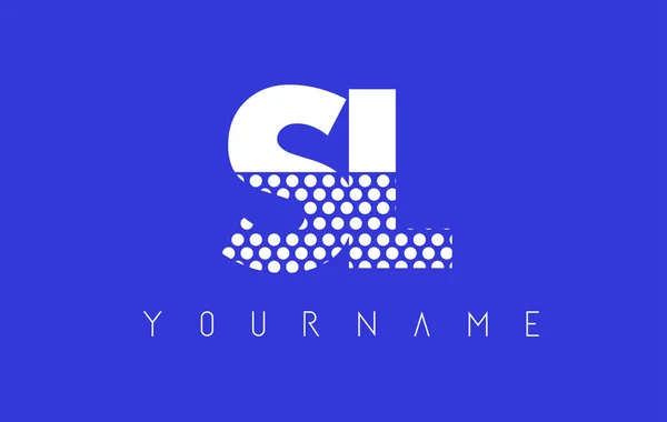 SL S L pontilhado Carta Logo Design com fundo azul . —  Vetores de Stock