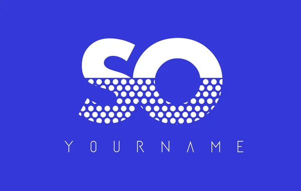 So S O Dotted Letter Logo Design with Blue Background . — стоковый вектор