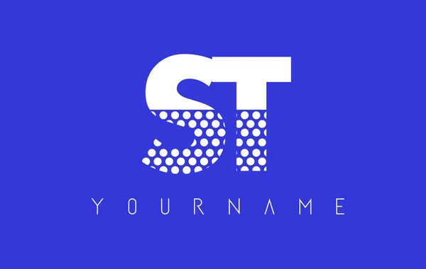 ST S T pontilhado letra logotipo design com fundo azul . —  Vetores de Stock
