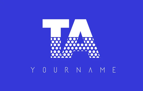 Ta T A 点缀蓝色背景字母标志设计. — 图库矢量图片