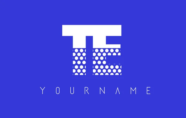 Te T E 点缀蓝色背景字母标志设计. — 图库矢量图片