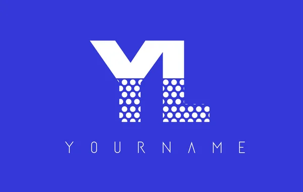 YL Y L pontilhado letra logotipo design com fundo azul . — Vetor de Stock
