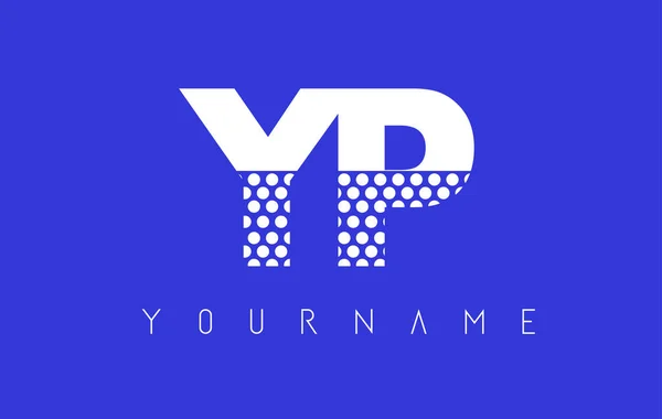 Yp Y P 点缀蓝色背景字母标志设计. — 图库矢量图片