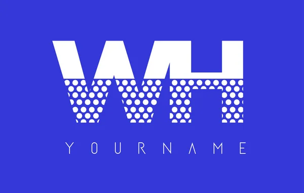 WH W H pontilhado carta logotipo design com fundo azul . —  Vetores de Stock