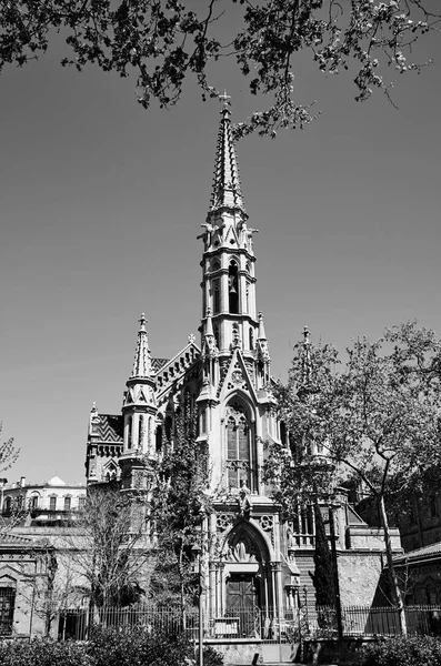 Arquitetura da Igreja Detalhes em Barcelona . — Fotografia de Stock