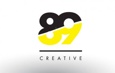 89 siyah ve sarı numara Logo tasarımı.