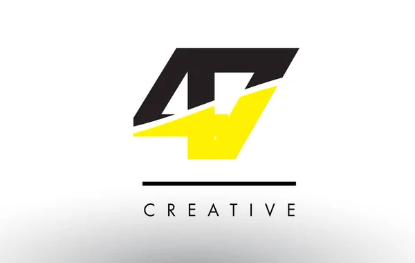47 Número negro y amarillo Logotipo Diseño . — Vector de stock