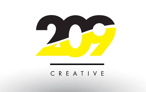 209 Чорно-жовтий дизайн логотипу . — стоковий вектор