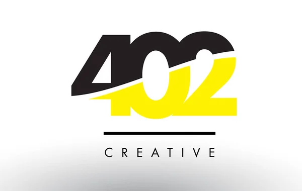 402 Black and Yellow Number Logo Design. — Stock Vector