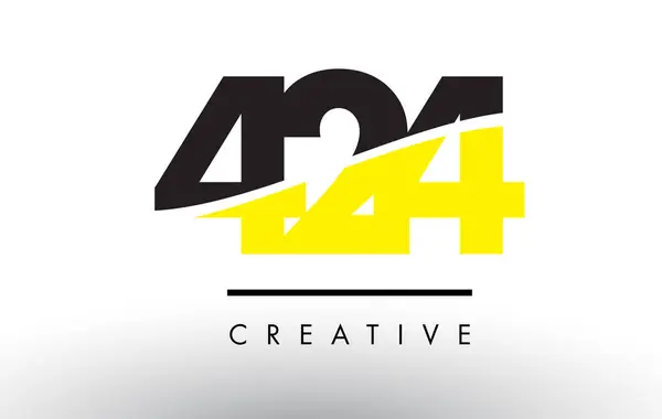 424 Black and Yellow Number Logo Design. — Stock Vector