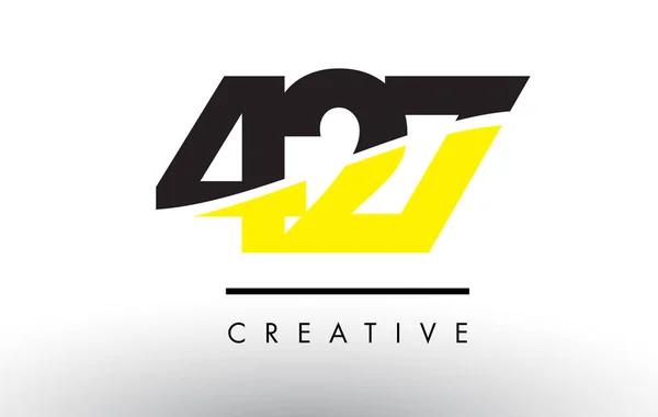 427 Black and Yellow Number Logo Design. — Stock Vector