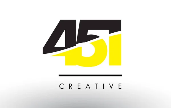 451 Black and Yellow Number Logo Design. — Stock Vector