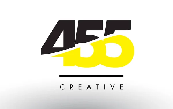 Projeto preto e amarelo do logotipo do número 455 . —  Vetores de Stock