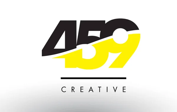459 Black and Yellow Number Logo Design. — Stock Vector