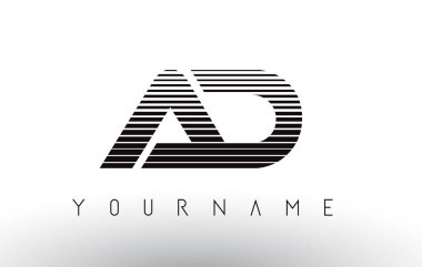 Reklam siyah ve beyaz yatay çizgili harf Logo.