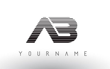 AB siyah ve beyaz yatay çizgili harf Logo.