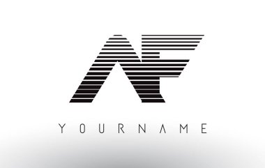 AF siyah ve beyaz yatay çizgili harf Logo.