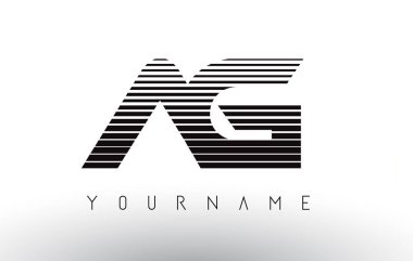 AG siyah ve beyaz yatay çizgili harf Logo.