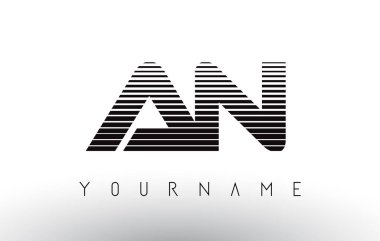 Mektup Logo bir siyah ve beyaz yatay çizgili.