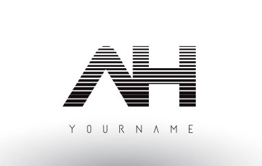 Ah siyah ve beyaz yatay çizgili harf Logo.