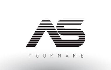 Siyah ve beyaz yatay çizgili Logo mektup..