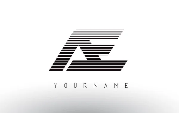 AE Rayas horizontales en blanco y negro Letra Logo . — Vector de stock