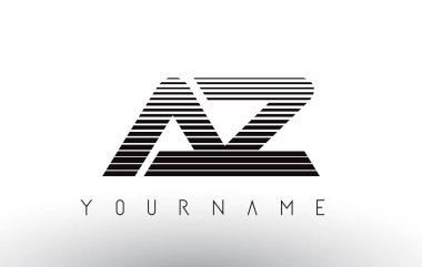 Az siyah ve beyaz yatay çizgili harf Logo.