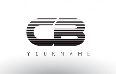 CB siyah ve beyaz yatay çizgili harf Logo.
