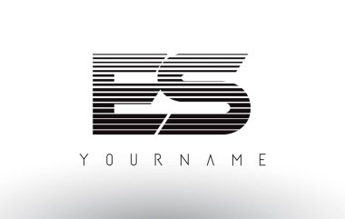 Es siyah ve beyaz yatay çizgili harf Logo.
