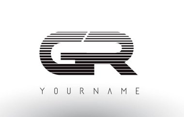 Gr siyah ve beyaz yatay çizgili harf Logo.