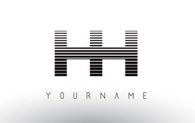 Hh siyah ve beyaz yatay çizgili harf Logo.