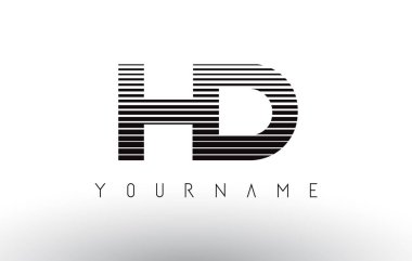 HD siyah ve beyaz yatay çizgili harf Logo.