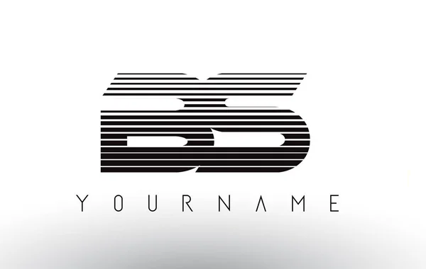 BS preto e branco horizontal listras carta logotipo . —  Vetores de Stock