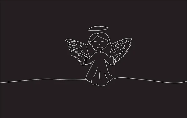 Desenho esboço de um desenho vetorial Angel . —  Vetores de Stock