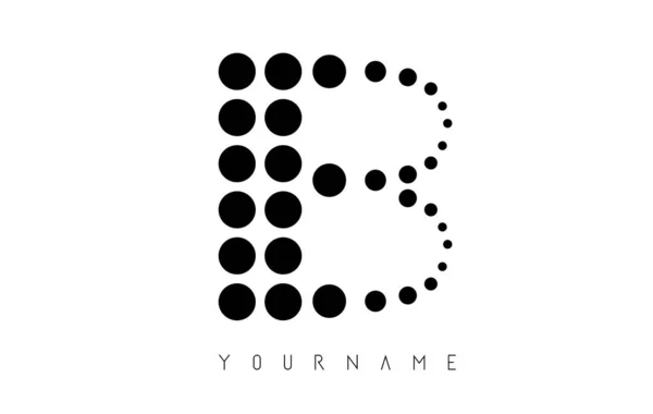 B černé tečkované písmeno logo. — Stockový vektor