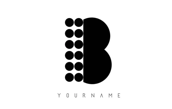 B Logo czarnej litery z kropkami. — Wektor stockowy