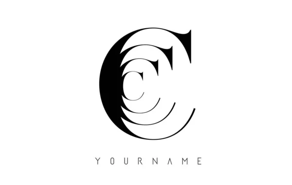 Logo lettera C con grafica elegante Black Lines Design. Lettera A — Vettoriale Stock