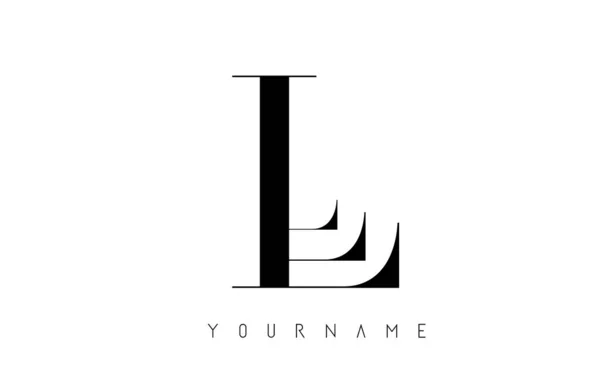 L Letter Logo met Graphic Elegant Black Lines Design. Brief A — Stockvector