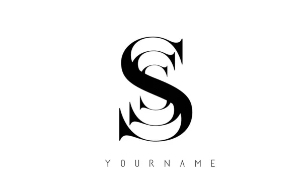 S Letter Logo with Graphic Elegant Black Lines Design. Letter A — 图库矢量图片