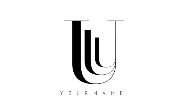 Logotipo de letra U com gráfico elegante preto linhas de design. Carta A — Vetor de Stock