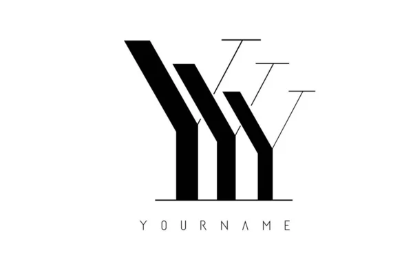 Y Letter Logo with Graphic Elegant Black Lines Design. Letter A — 스톡 벡터