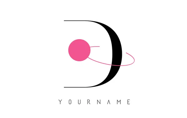 C Letter Logo Design with a Round Pink Eclipse. — Stock Vector