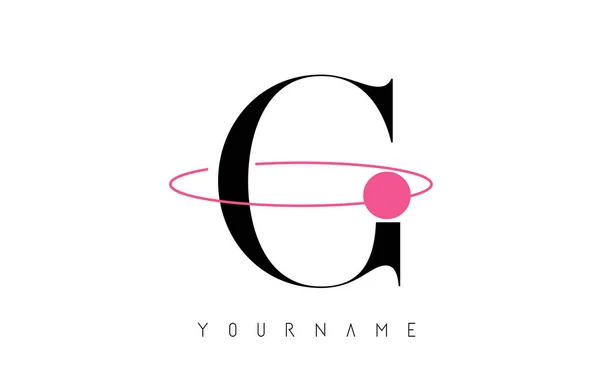 G Letter Logo Design met een Ronde Roze Verduistering. — Stockvector