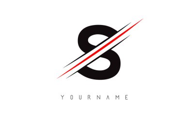 S Harfi Logo Tasarımı ve Yaratıcı Kırmızı Kesim.